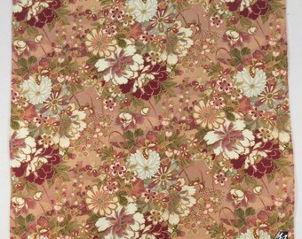 Pañuelo de algodón con estampado floral vintage - Pañuelo japonés