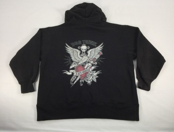 Vintage DOG TOWN Zipper Hoodies, Skateboard Sweater, Dragon 