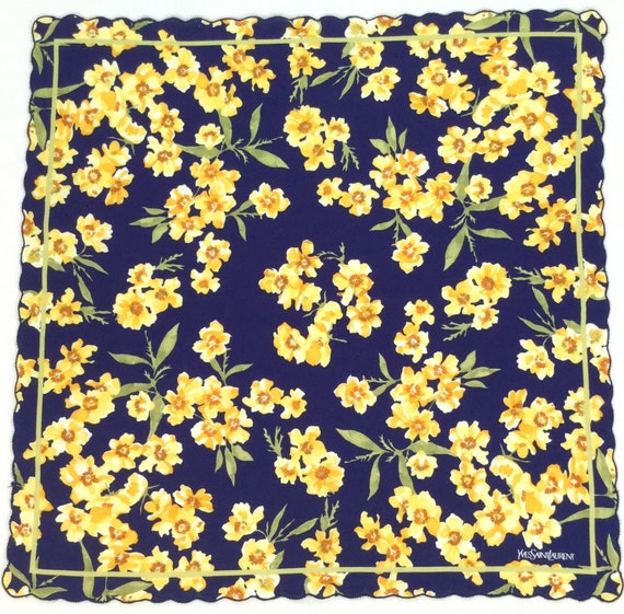 Ysl Vintage Handkerchief Yves saint laurent Silk … - image 1