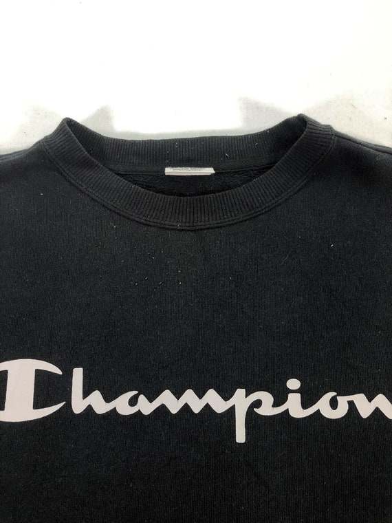 Vintage Champion Black Sweatshirt Women Champion Crewneck Champion Pullover Sweater Champion Logo Streetwear Sports Gifts Size M Etsy Australia