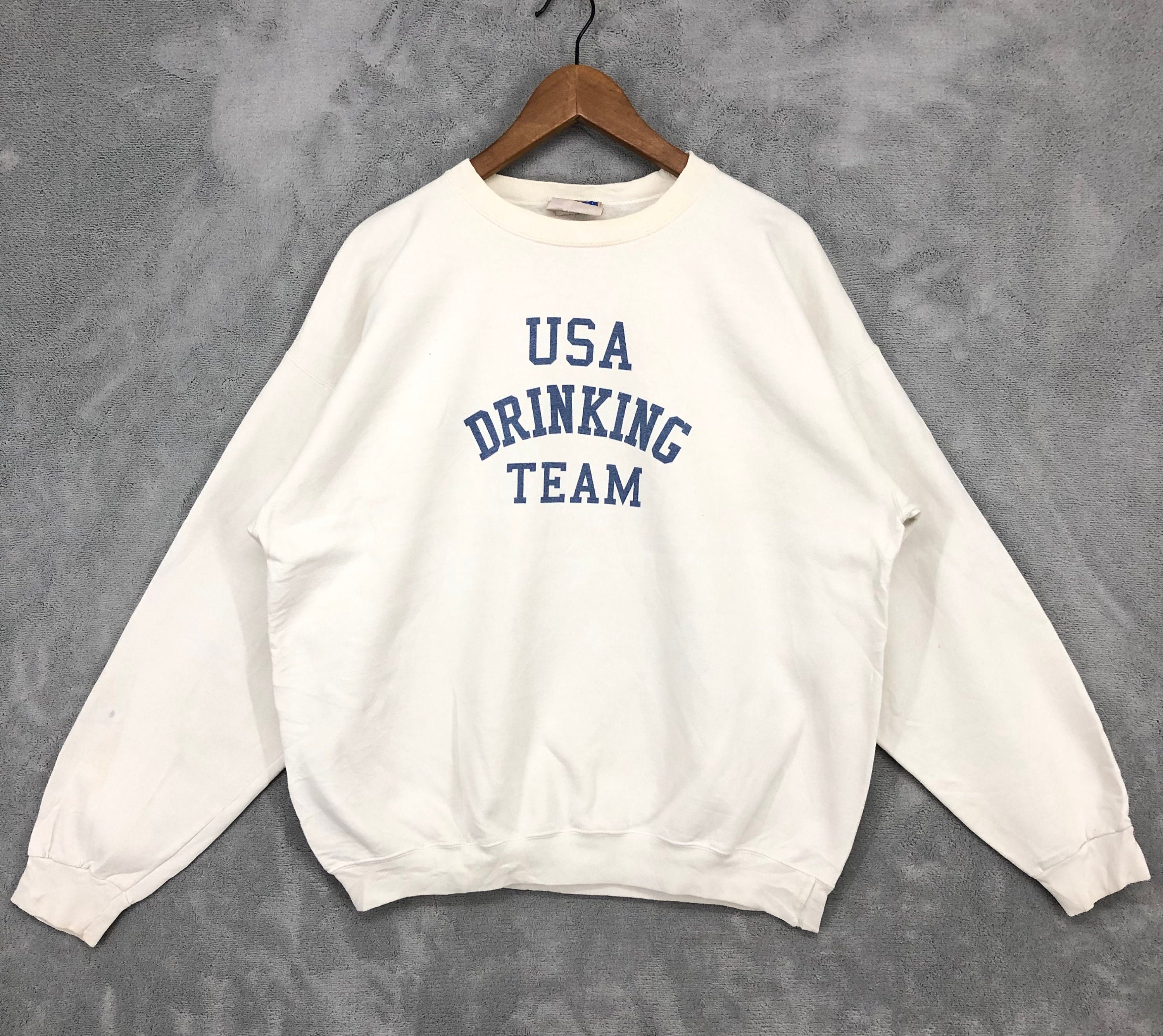 Pullover Hoodie Usa Drinking Team Hoodie Vintage Usa Drinking Team