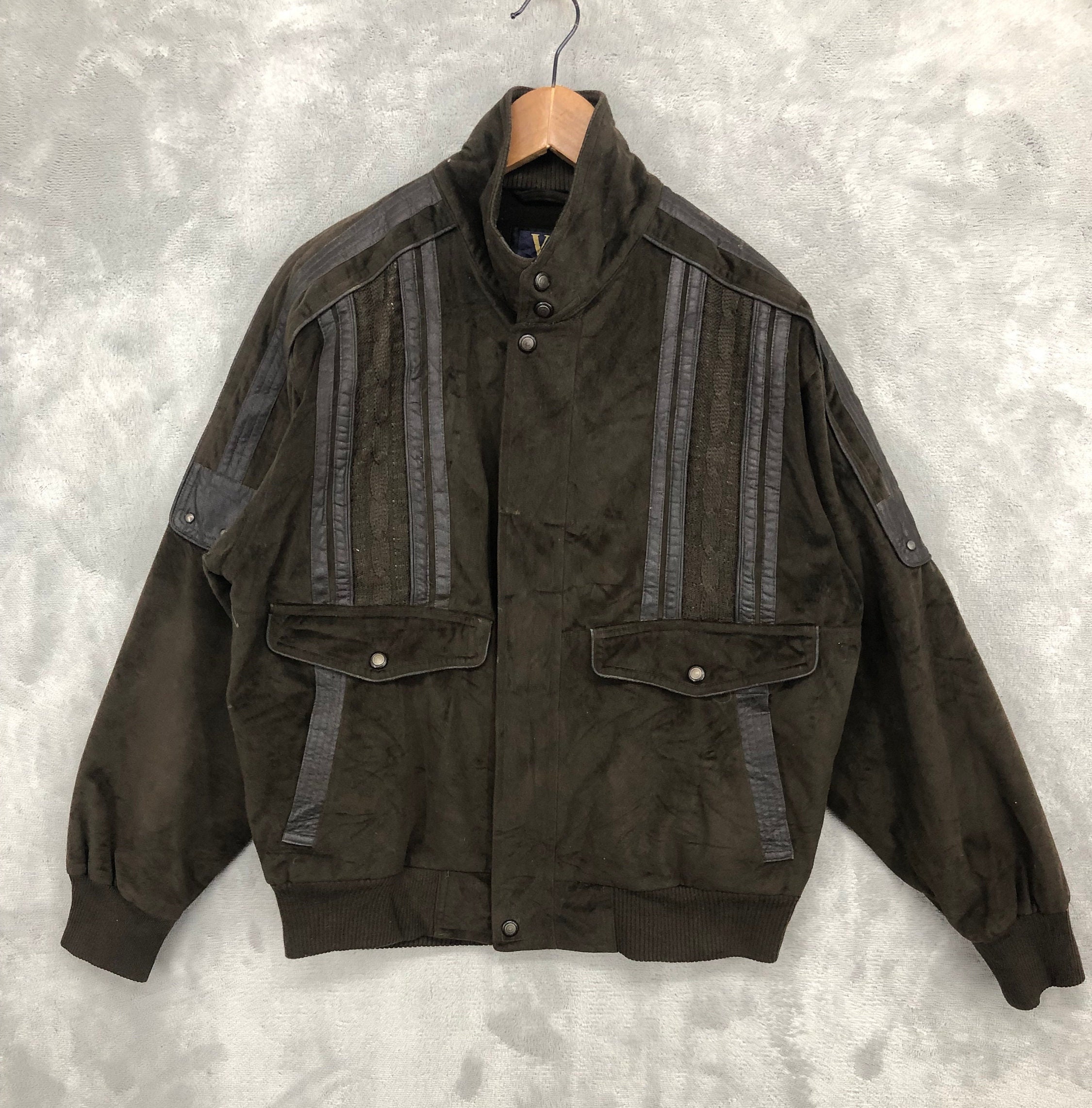 Vintage Carlo Valentino Jacket Workwear Jacket men Bomber Brown 