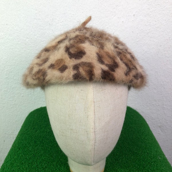 Japanese Brand Leopard Pattern Hat Painter Beret Hat Animal Patterns Mohair Hat Fashion Small Size