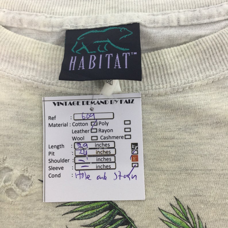 Vintage 90s HABITAT AMAZON Animal Print T Shirt Animal Art Etsy