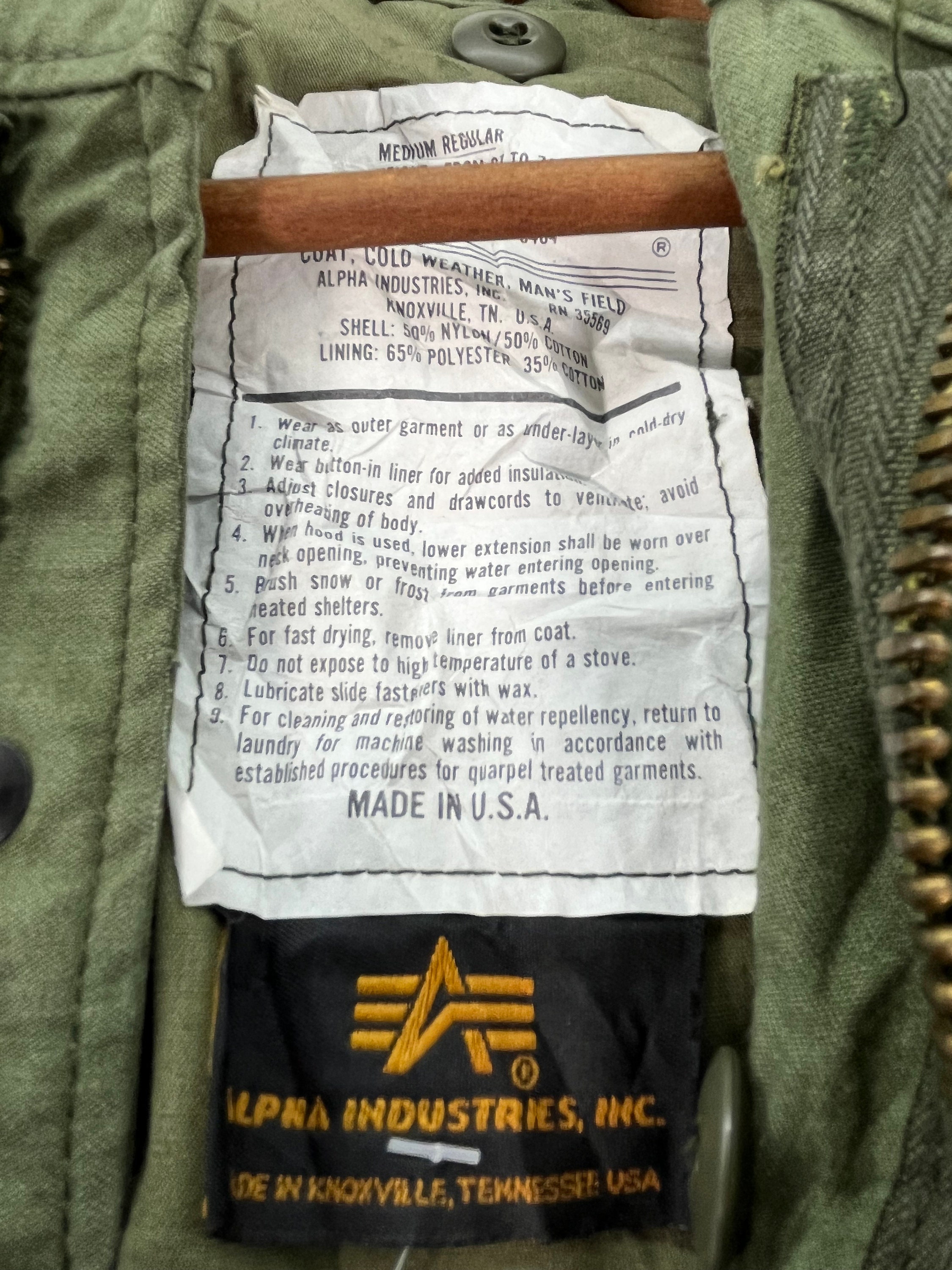 Alpha industries coat top cold weather man's field