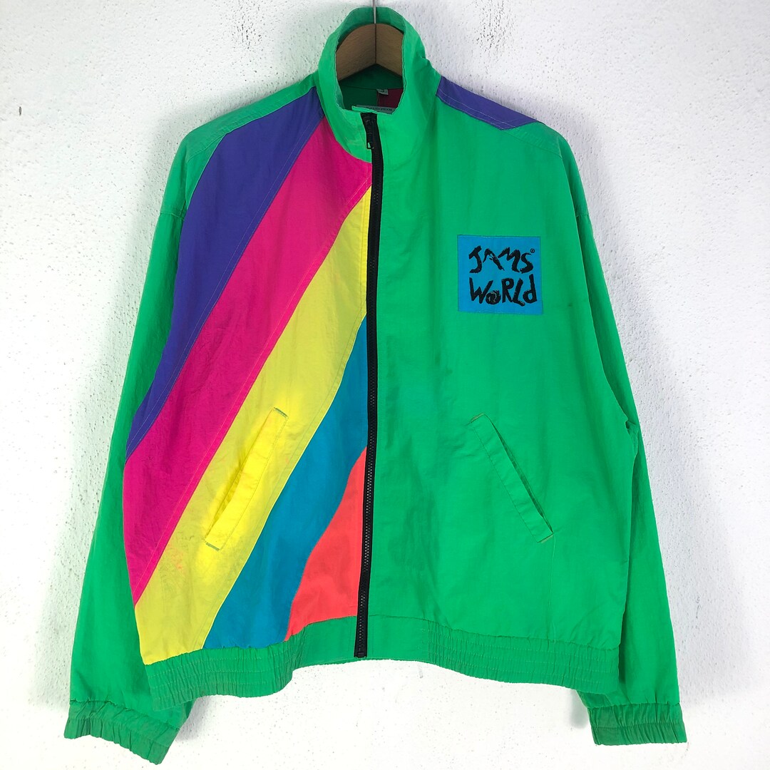 Vintage JAM'S WORLD Windbreaker Jacket Colour Block Streetwear