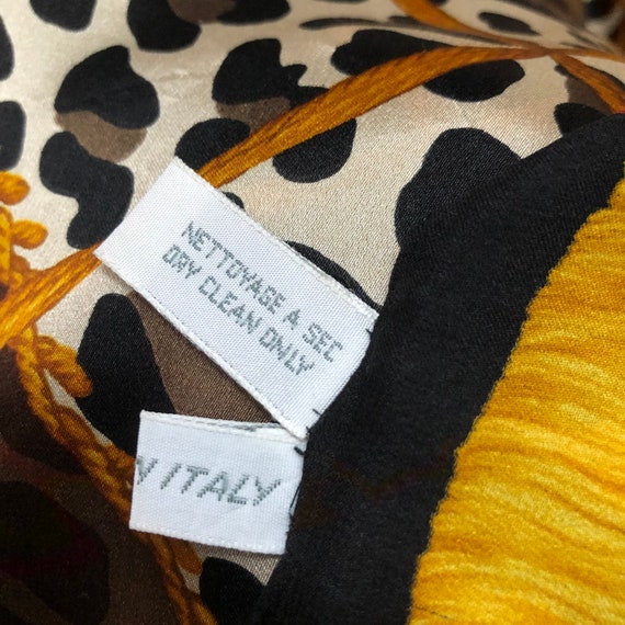 Christian Dior Authentic Vintage Silk Scarf Leopa… - image 7