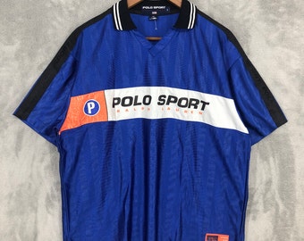 Vintage Polo Sport Jersey, Ralph Lauren Blue Baggy shirt, Streetwear, 90’s, size S