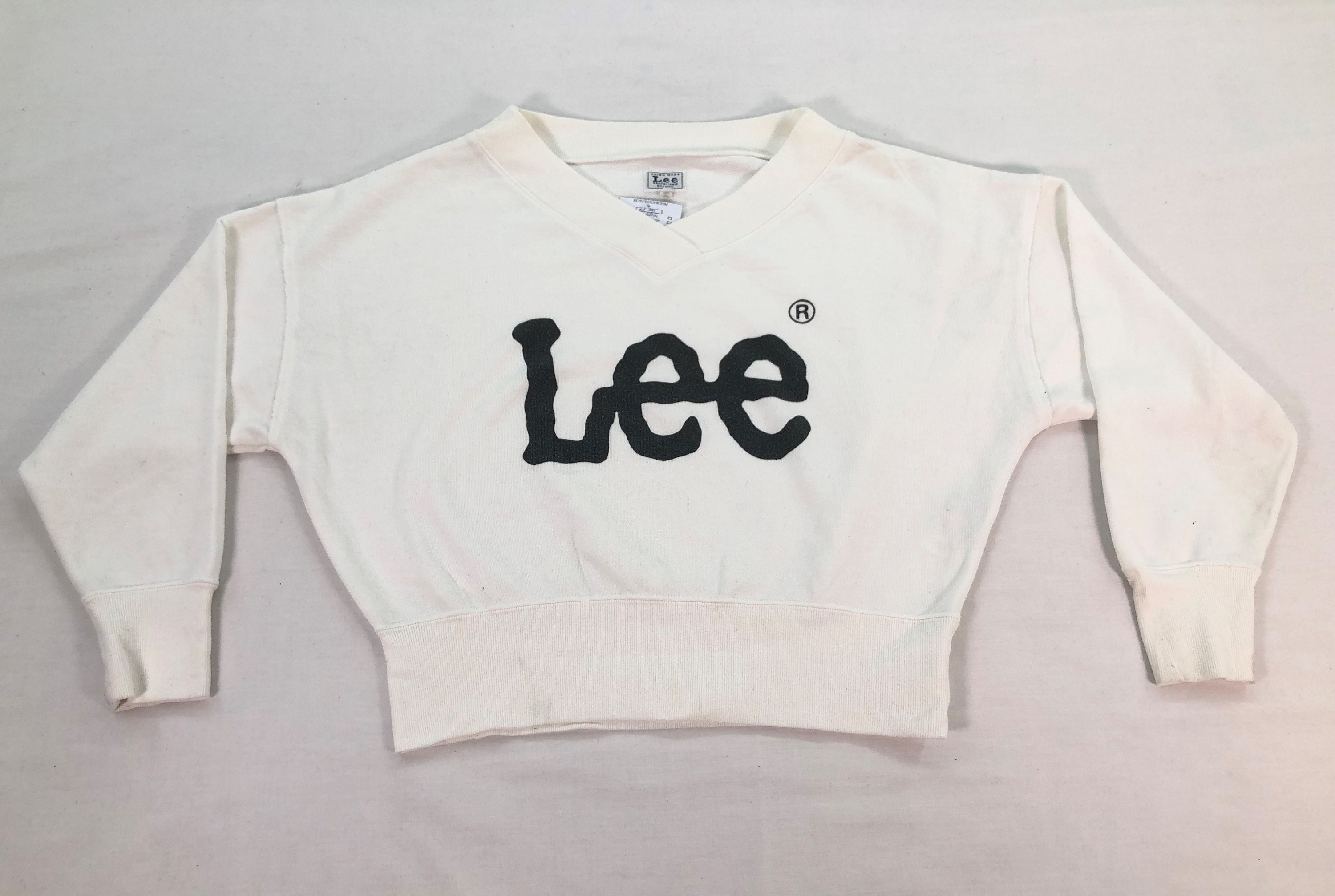 Vintage Lee Union Made V Neck Sweatshirt Lee White Sweater Lee