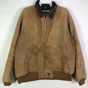 Vintage Carhartt  Brown Jacket Distressed  Workwear Carhartt Detroit  Men Women Zipper Jacket Work Jacket  Size XL