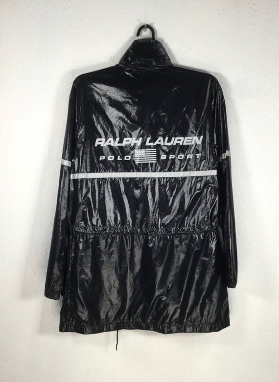 Vintage Polo Sport Ralph Lauren Nylonowa Kurtka Czarna Parka