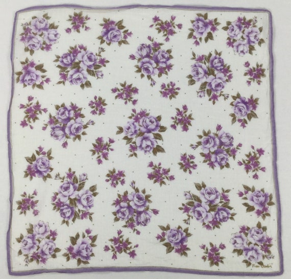 Vintage Pierre Cardin Flowers Handkerchief Floral… - image 1