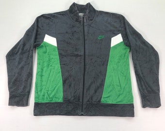 Nike sammetströja med dragkedja Dam Nike sweatshirt Nike tröja Nike flerfärgad Nike Swoosh Sportswear träningströja storlek XL