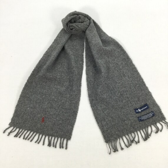 Vintage Polo Ralph Lauren Gray Wool Scarf: Made in England - Etsy