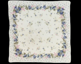 Vintage Hardy Amies Floral Handkerchief: Elegant Pocket Square