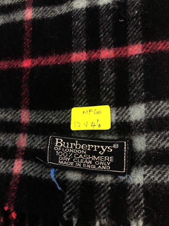 Burberry Classic Check Cashmere Blue Vintage Scarf Mu… - Gem