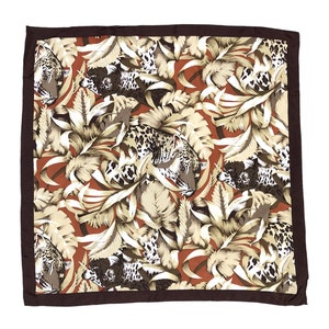 Vintage Leopard Silk Scarf Neck scarf Neckwear Head Scarf Shawl Wrap  Designer Scarf Luxury Casual Classic Elegant Animal Pattern