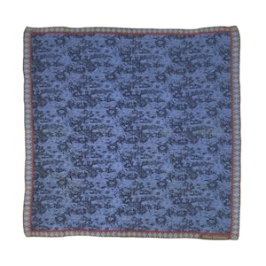 Pañuelo vintage Elena Valentino, pañuelo de bolsillo, pañuelo de diseño, informal, elegante, con estilo, azul, regalo de lujo