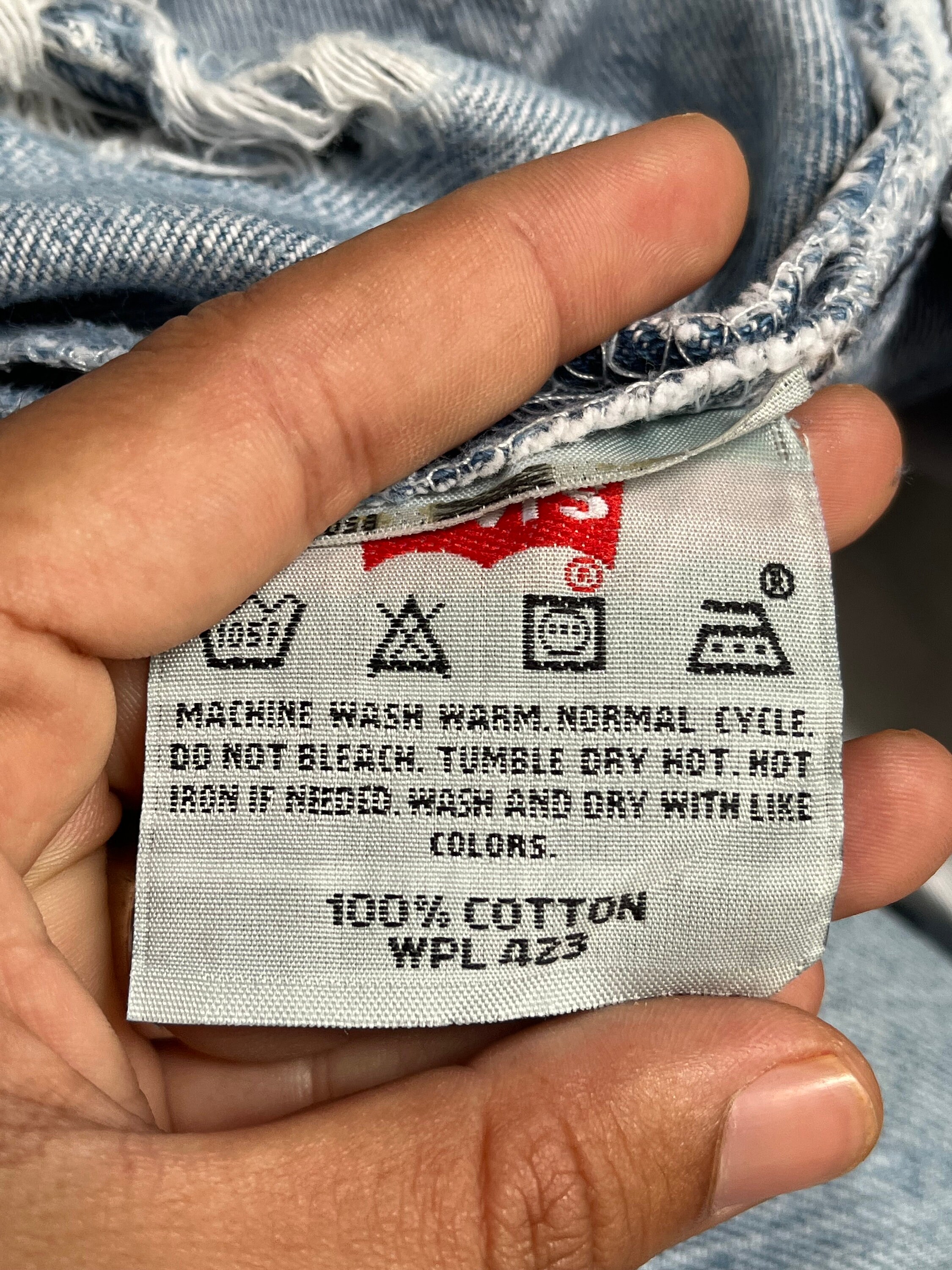 Vintage Levis 501 Distressed Jeans, Levis Light Wash, Blue
