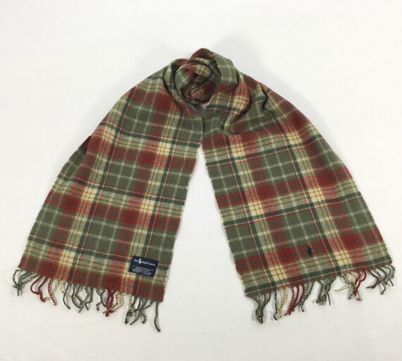 Vintage Polo Ralph Lauren Check Scarf Muffler Polo Rl Neck Scarf Neck Warmer Lambswool Scarves Designer Luxury Gifts Winter Women Men Etsy UK
