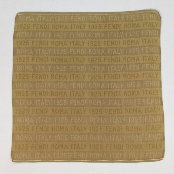 Fendi Roma Italy  Vintage Handkerchief Pocket Square Fendi Napkin Fendi Bandana Gift Pocket Square Handkerchief