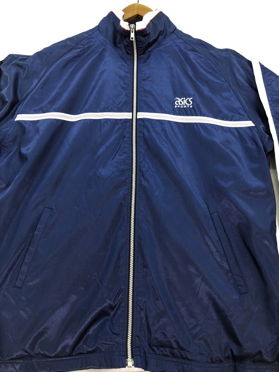 Vintage Asics Sports Windbreaker Jacket Asics Blu… - image 3