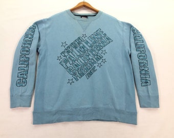 Felpa vintage Psycho Palm Line CALIFORNIA Felpa girocollo California Pullover Maglione Art Promo Taglia media