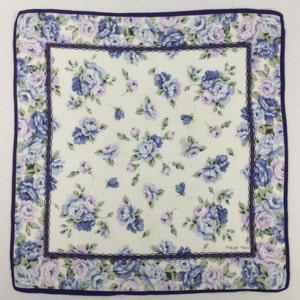 Vintage Philippe Model Flowers Handkerchief Floral Neckerchief  Pocket Square  Designer Hanky Luxury Gifts