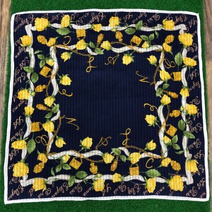 Vintage Elegance SA Paris Flowers Handkerchief Floral Neckerchief  Pocket Square Designer  Men Women Luxury Gifts