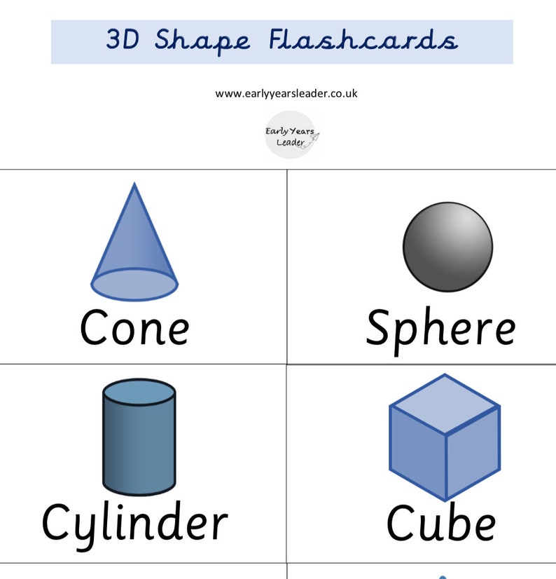 3D Shape Word Mat and Flashcards - Etsy UK