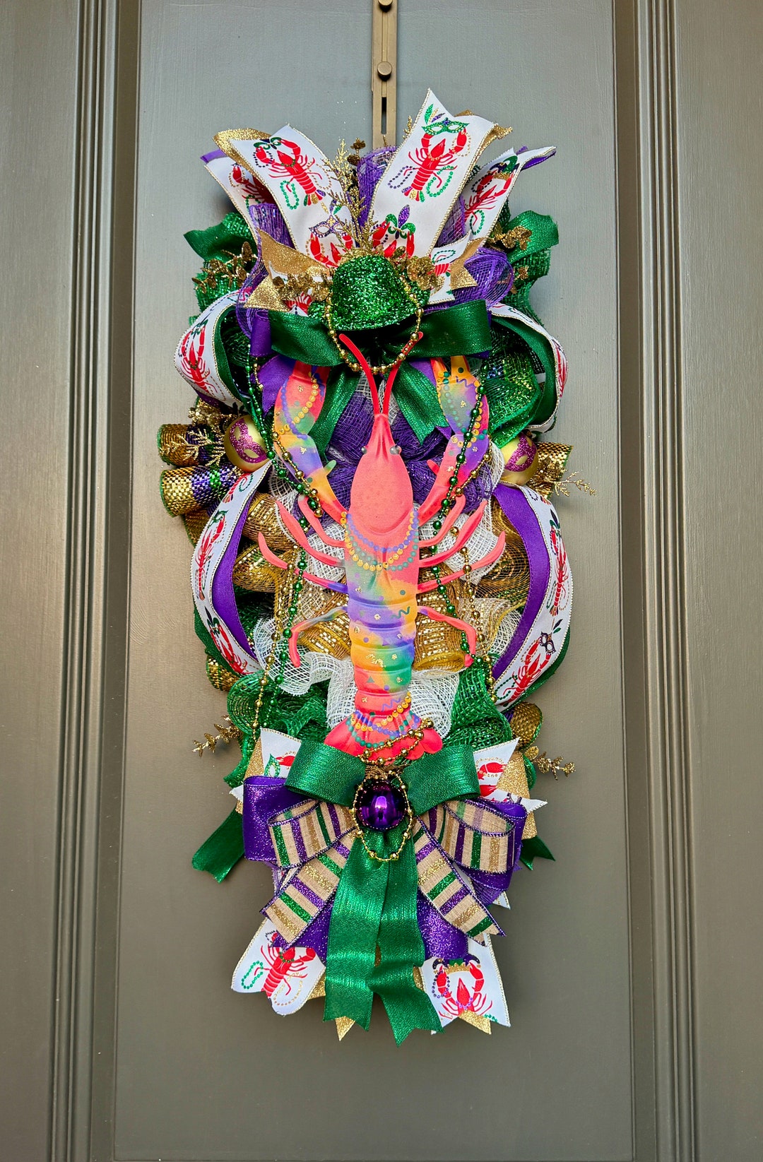 mardi gras wreath swag