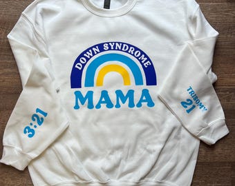 Down Syndrome Mama & Lucky Few Sweater, Custom Soft And Comfy Crewneck Sweater