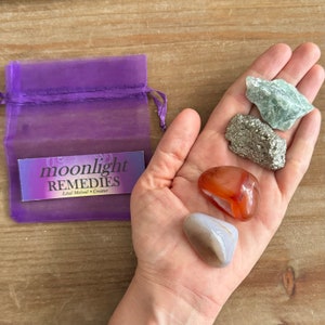 Money Magick Lite Crystal Set for Prosperity & Abundance, Money Crystals, Good Luck, Manifesting Wealth, Pyrite, Green Aventurine, Carnelian