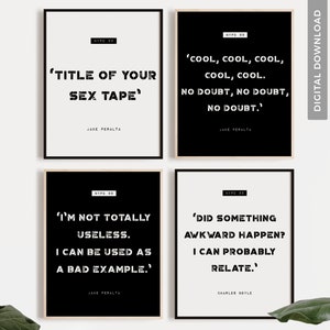 B99 BUNDLE of 4 Quote Printable Wall Art Posters | Brooklyn Nine-Nine Tv Series | Funny Prints | Printables