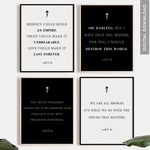 ATOD SJM BUNDLE of 4Book Quote Printable Wall Art Posters | Scarlett St. Clair | A Touch of Darkness | Bookish Print | Hades x Persephone