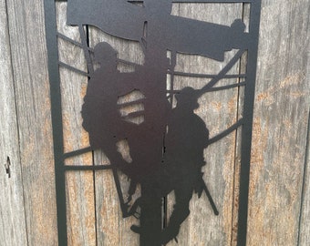Retired Lineman Metal Art