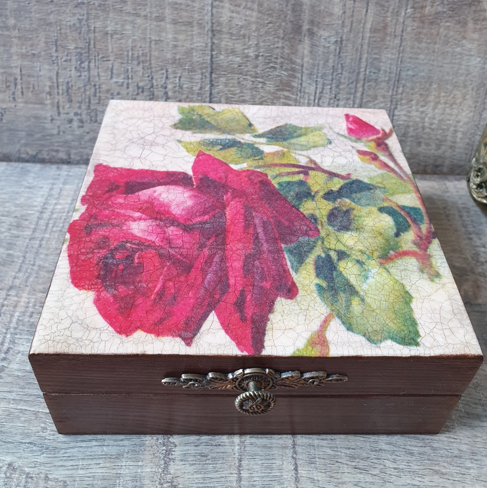 Decoupage box vintage box jewelry box handmade box gift Etsy