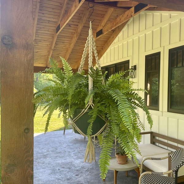 Outdoor Macrame Plant Hanger, Berry Knots Pattern, fits standard fern pot, boho, porch makeover, multiple sizes