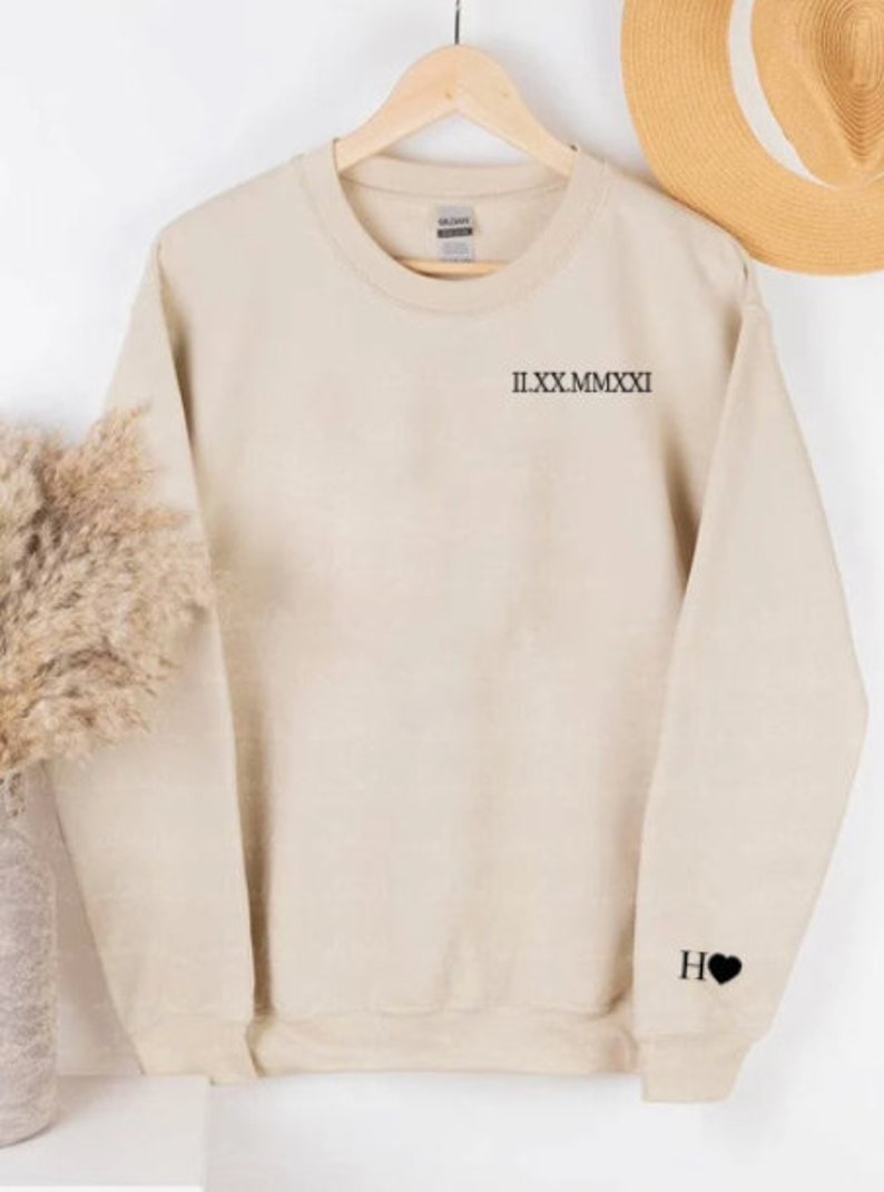 Anniversary Embroidered Sweatshirt Couples Embroidered Etsy