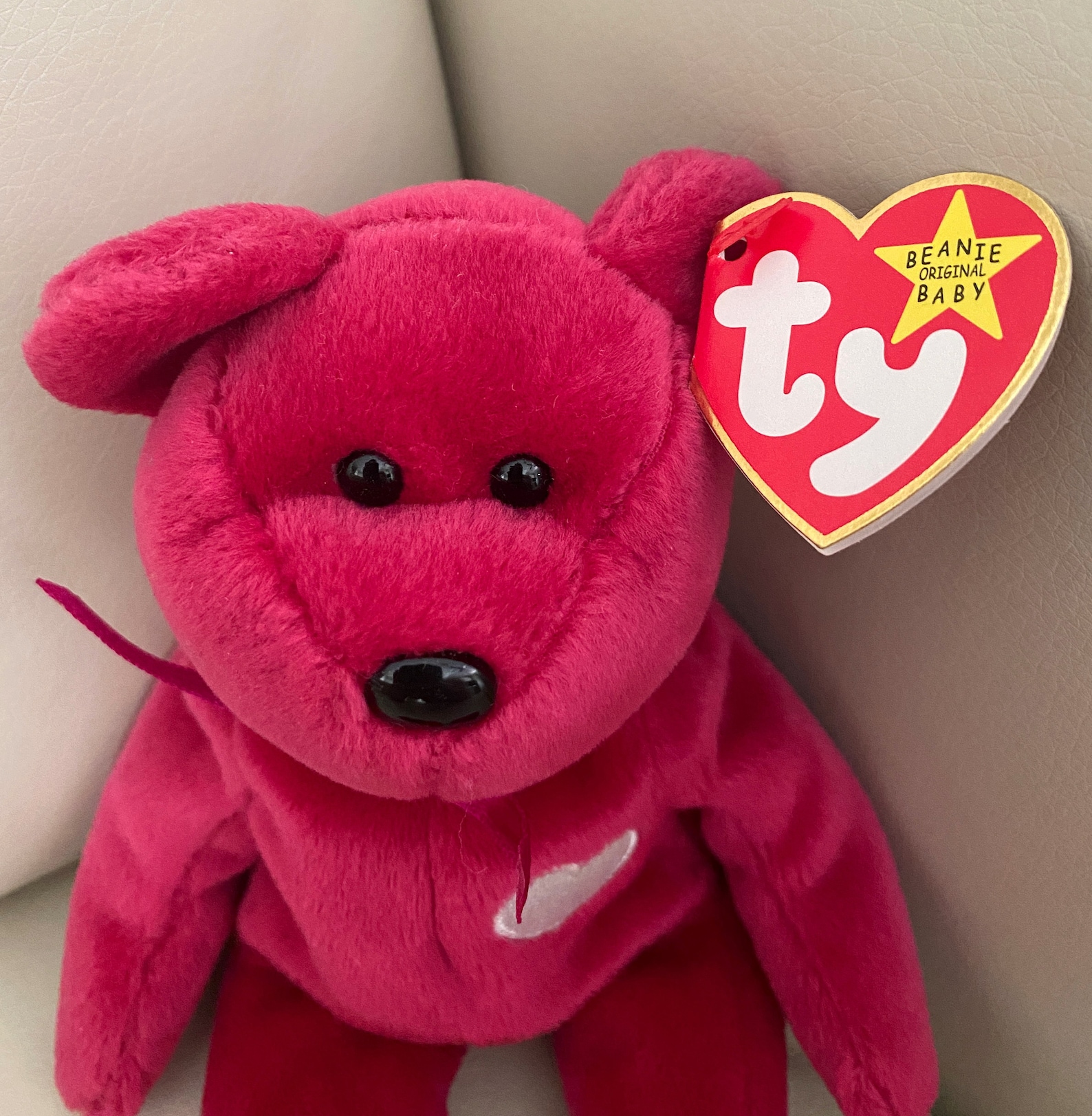 Rare & Retired TY Beanie Baby Valentina With Tag Mistakes and Hologram