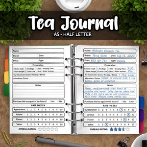 Tea Journal, Tea Tasting Journal, Tea Organizer, Tea Accessories, Gift ...