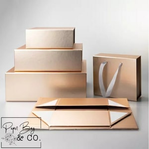 Rose Gold Gift Box•Birthday Gift Box•Personalized Box•Bridesmaid Proposal Gift•Blank Box•Holiday•Baby Shower•Bachelorette Gift•Favors