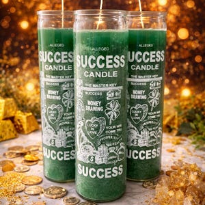 Success Money Drawing 7 Day Candle, Prosperity Ritual (Unscented)