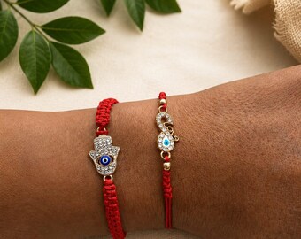 Red String Bracelet, Evil Eye Protection, Unisex Anklet, Mal de Ojo, Proteccion