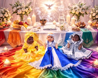 Yemaya Spiritual Doll, 10 Inch, Handmade Outfit, Santeria, Wicca, Oshunk Mama Chola