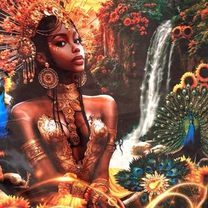 Orisha Indoor Wall Tapestry Polyester, Altar Decor, Yoruba, Tela de Santo, Afro-Caribbean, African, Paño de trono, Santo, Santeria