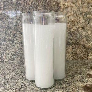 7 Day White Candle,Ritual Candle,7 Day Solid Color Glass Candle,Plain 7 Day Candles,Wicca,Santeria,Brujeria,Palero,Vela Blanca