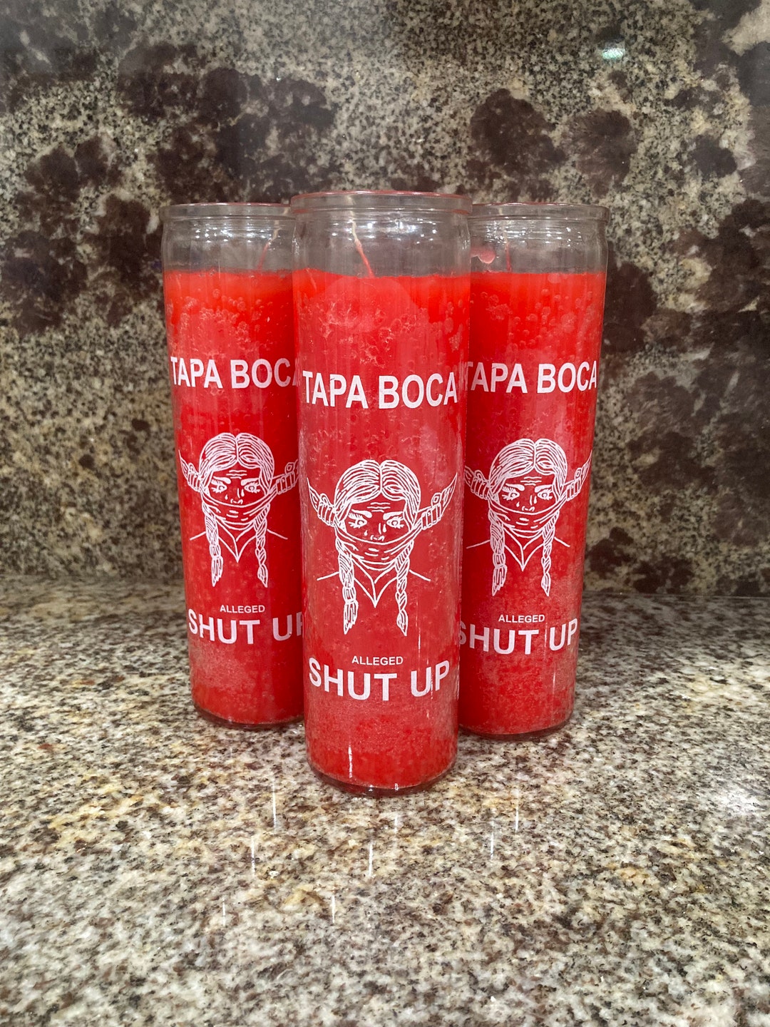 Tapa Boca Vela, Shut up Candle, Red Candle, 7 Day Candle, Ritual Candle