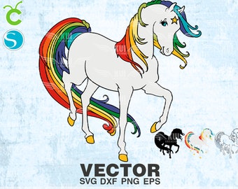 vector Starlite horse Rainbow Brite SVG png dxf eps, vintage design, 80s cartoon
