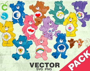 Care bears bundle svg png pack/ cricut designs /silohuette cameo/ sublimation and cut design